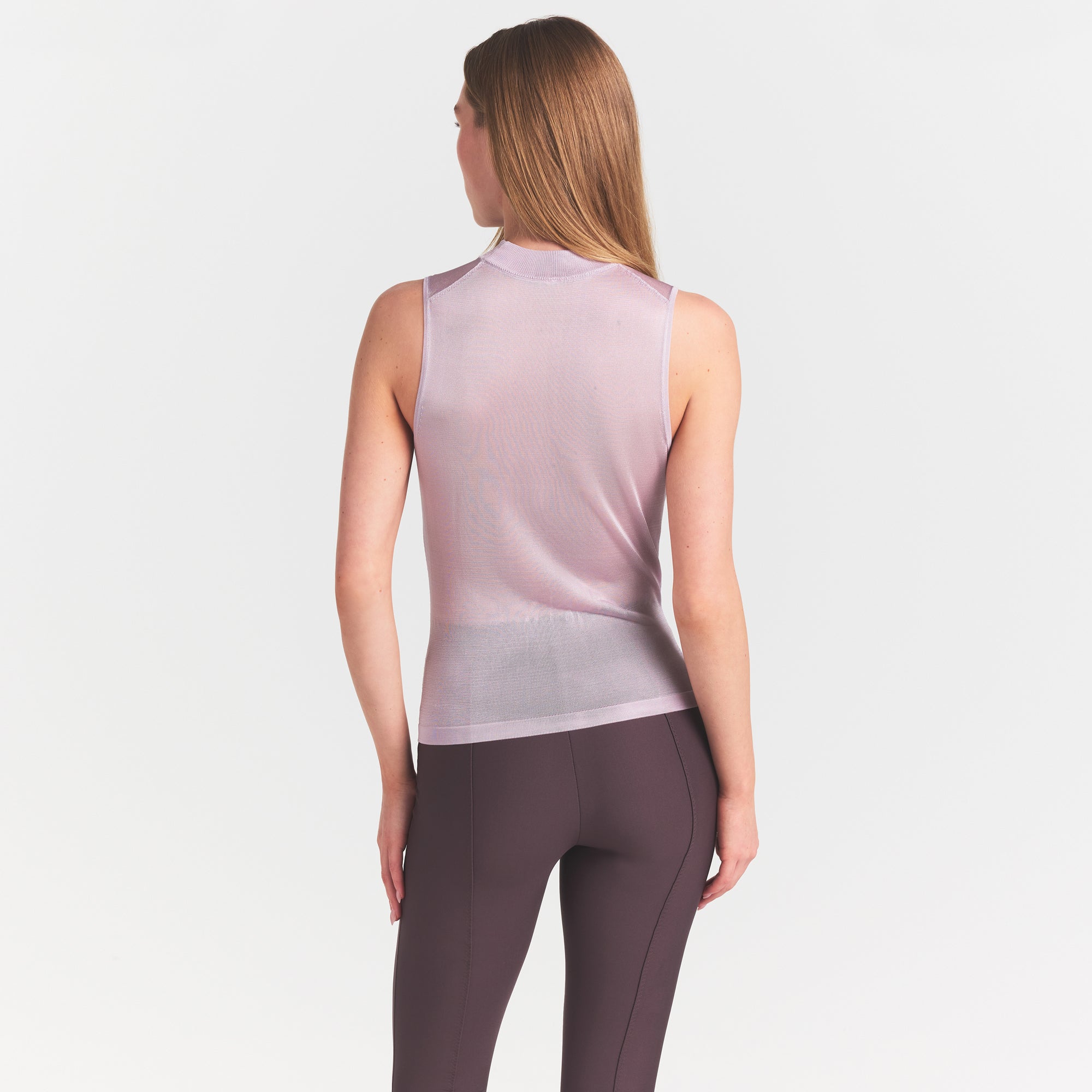SLINKY KNIT MOCK NECK TANK | IRIS MICA