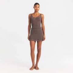 RIB KNIT LACE CAMI | AMETHYST