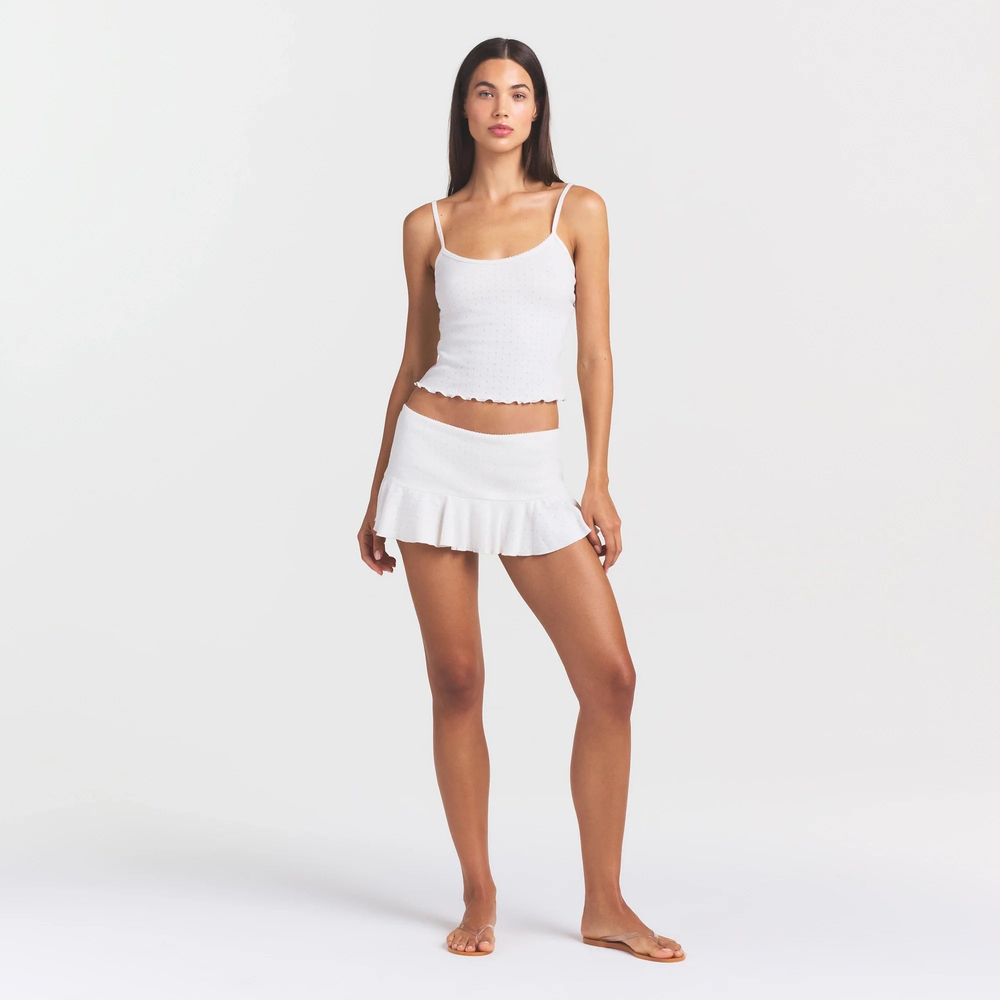 HEAVY POINTELLE CAMI | MARBLE