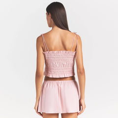 POPLIN APPAREL RUFFLE CAMI | DUSTY PINK