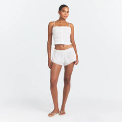 POPLIN APPAREL RUFFLE CAMI | SNOW