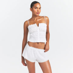 POPLIN APPAREL RUFFLE CAMI | SNOW