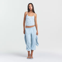 COTTON JERSEY SCOOP NECK CAMI | POWDER BLUE BANDANA