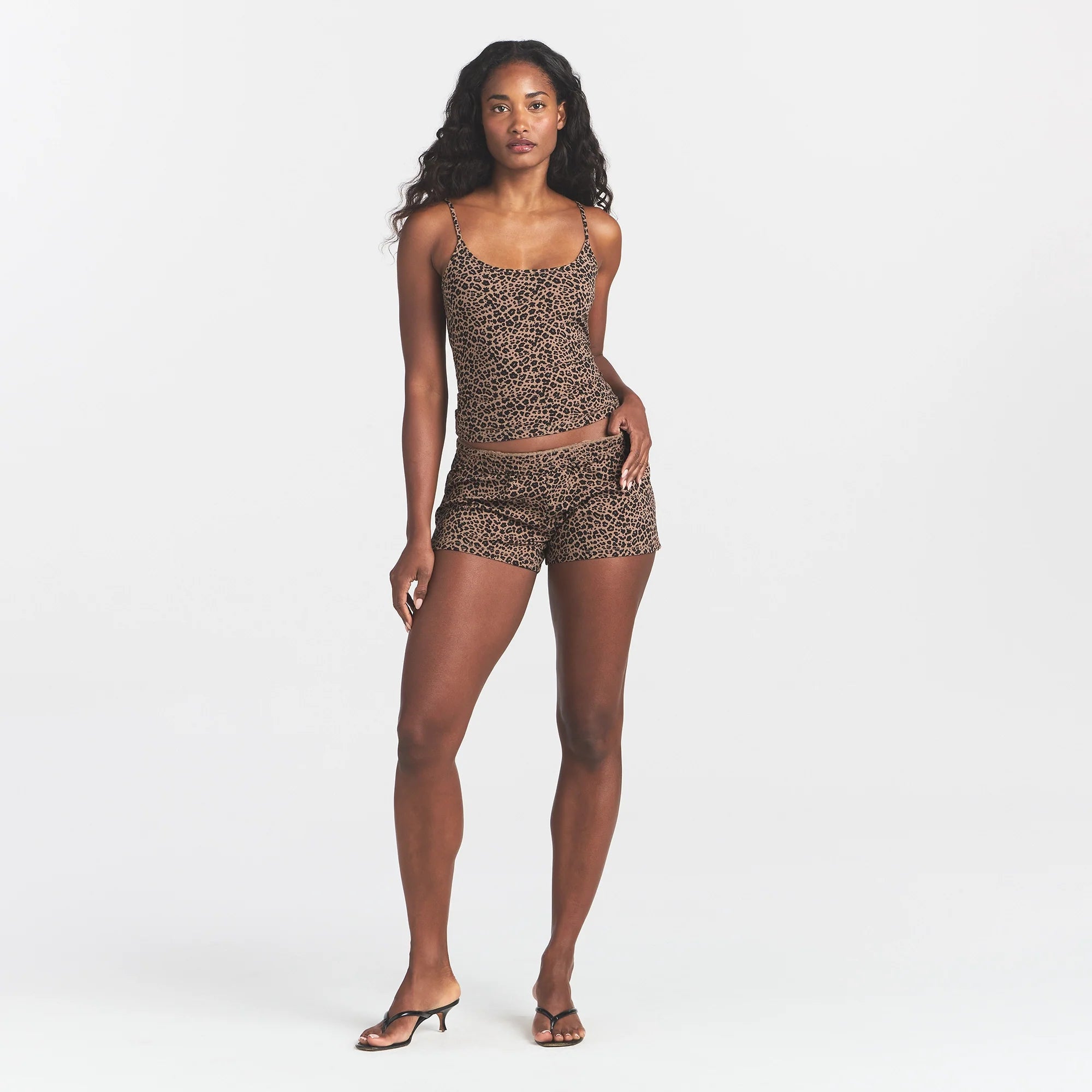COTTON JERSEY SCOOP NECK CAMI | SIENNA NATURAL LEOPARD