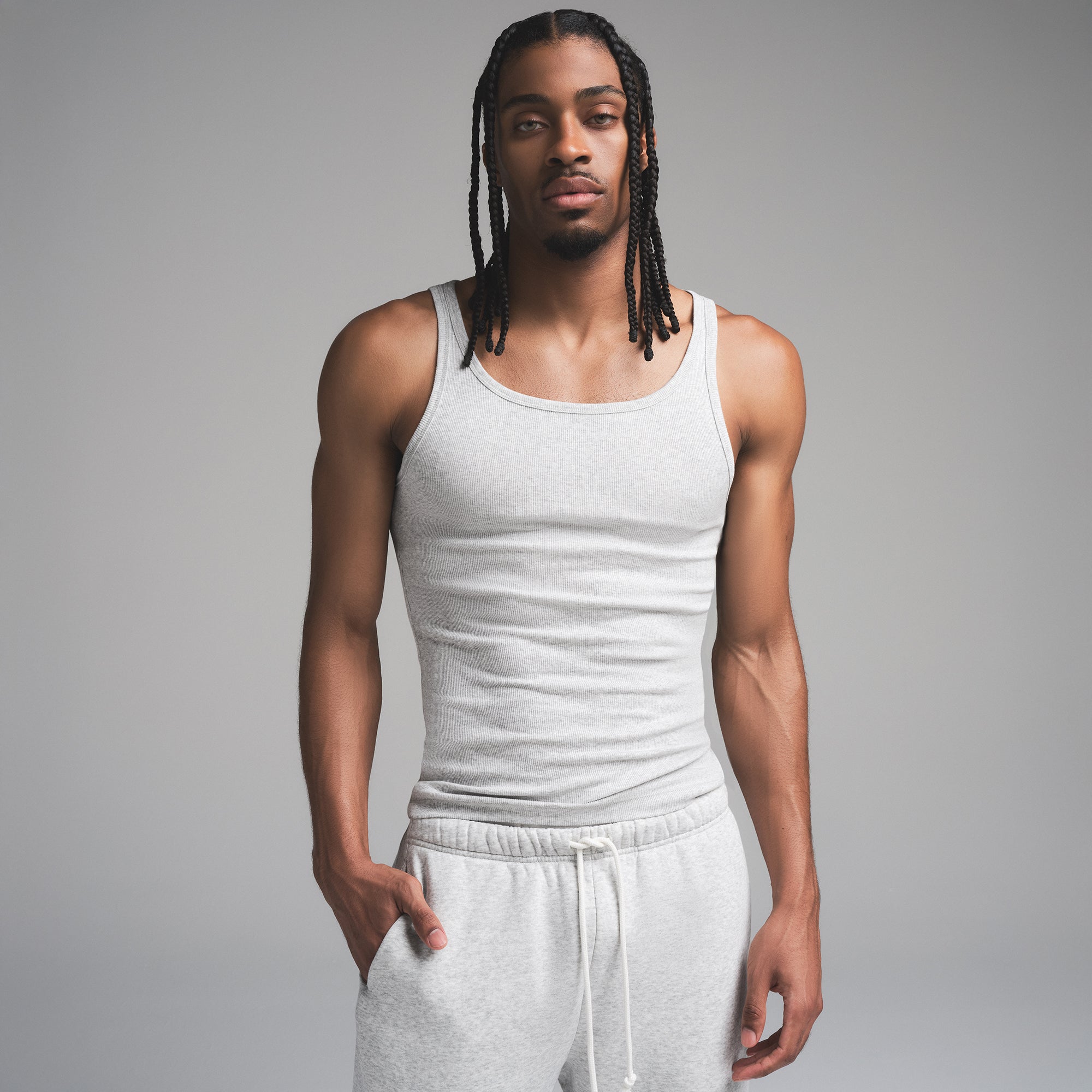 SKIMS COTTON MENS RIB TANK 3-PACK | ECRU MULTI