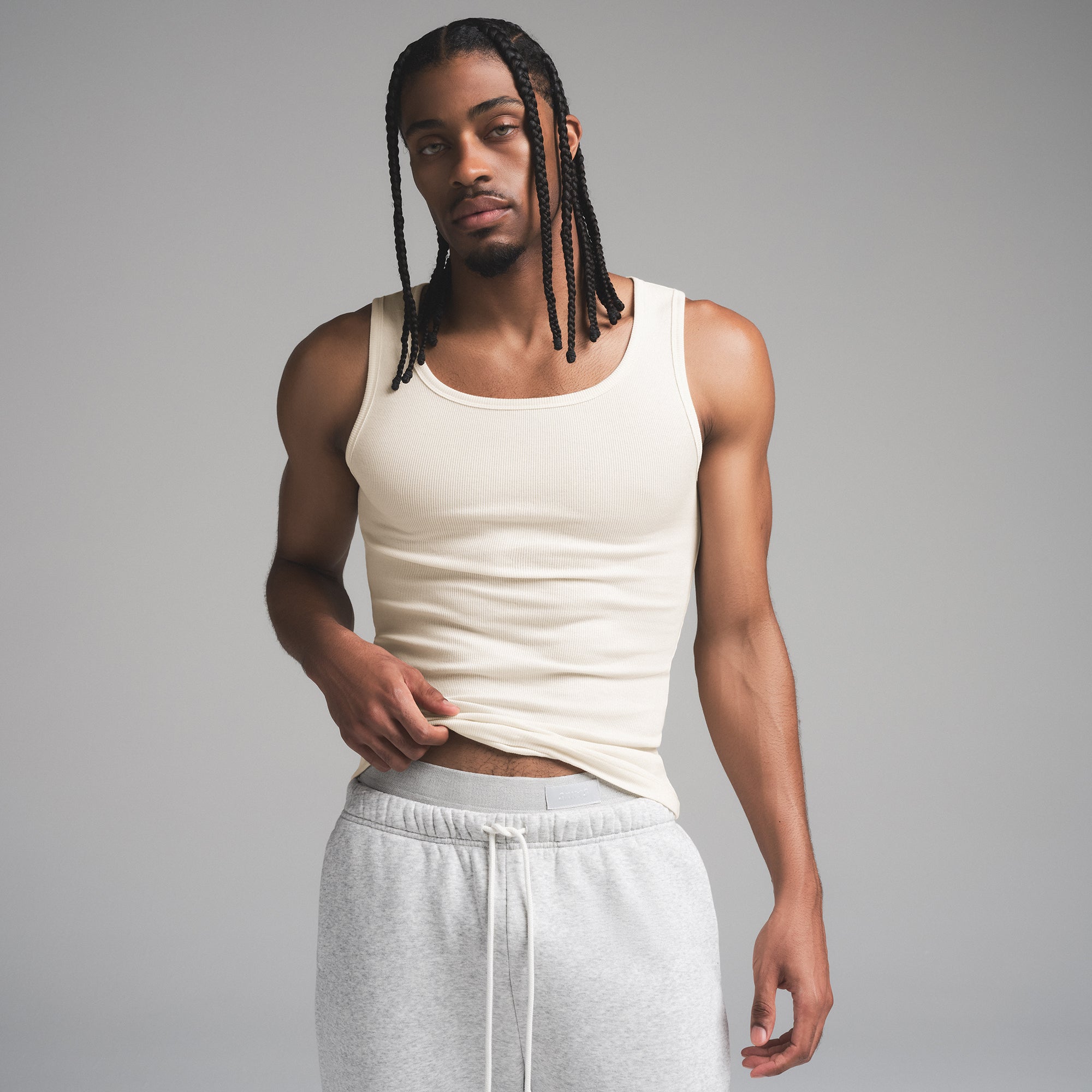 SKIMS COTTON MENS RIB TANK 3-PACK | ECRU MULTI