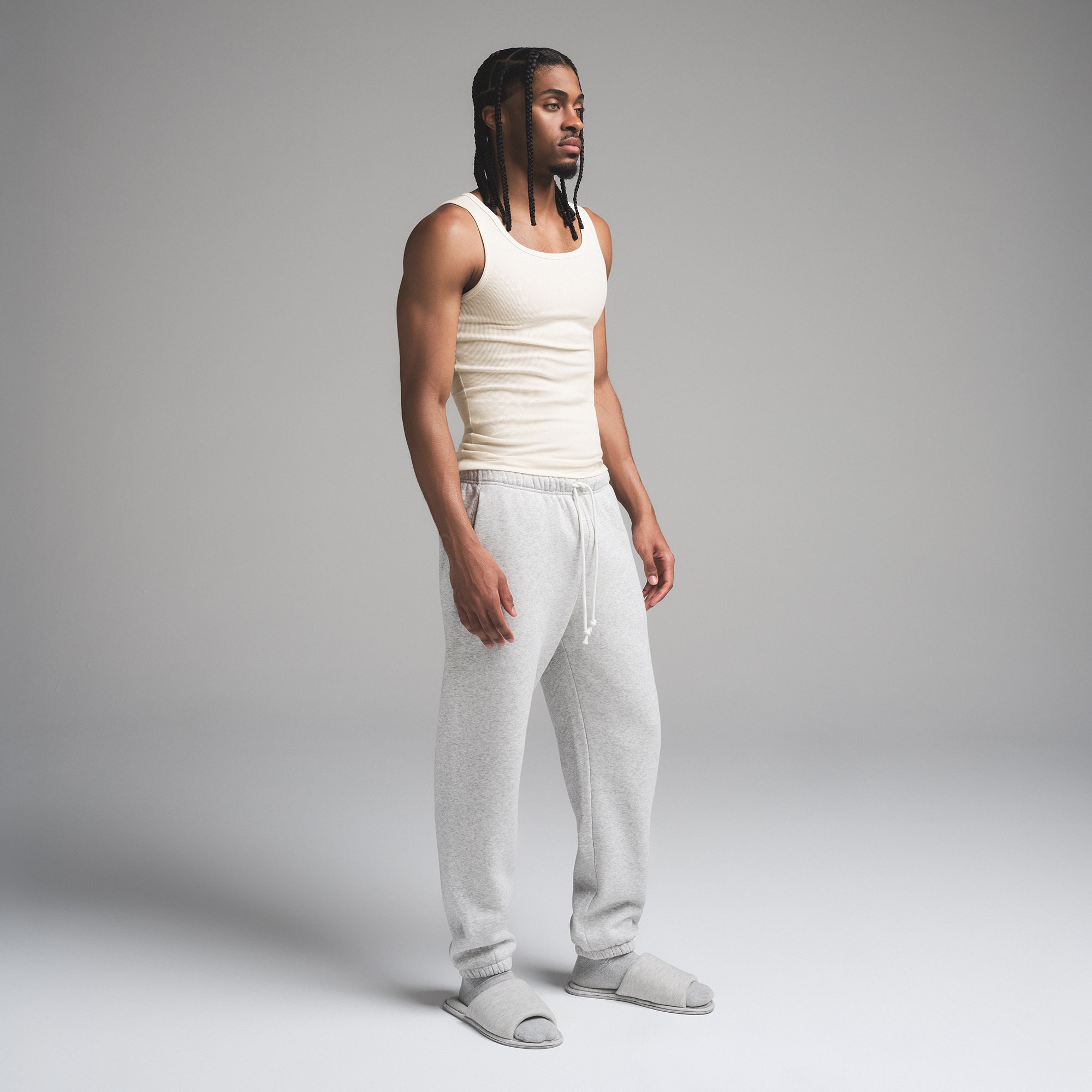 SKIMS COTTON MENS RIB TANK 3-PACK | ECRU MULTI