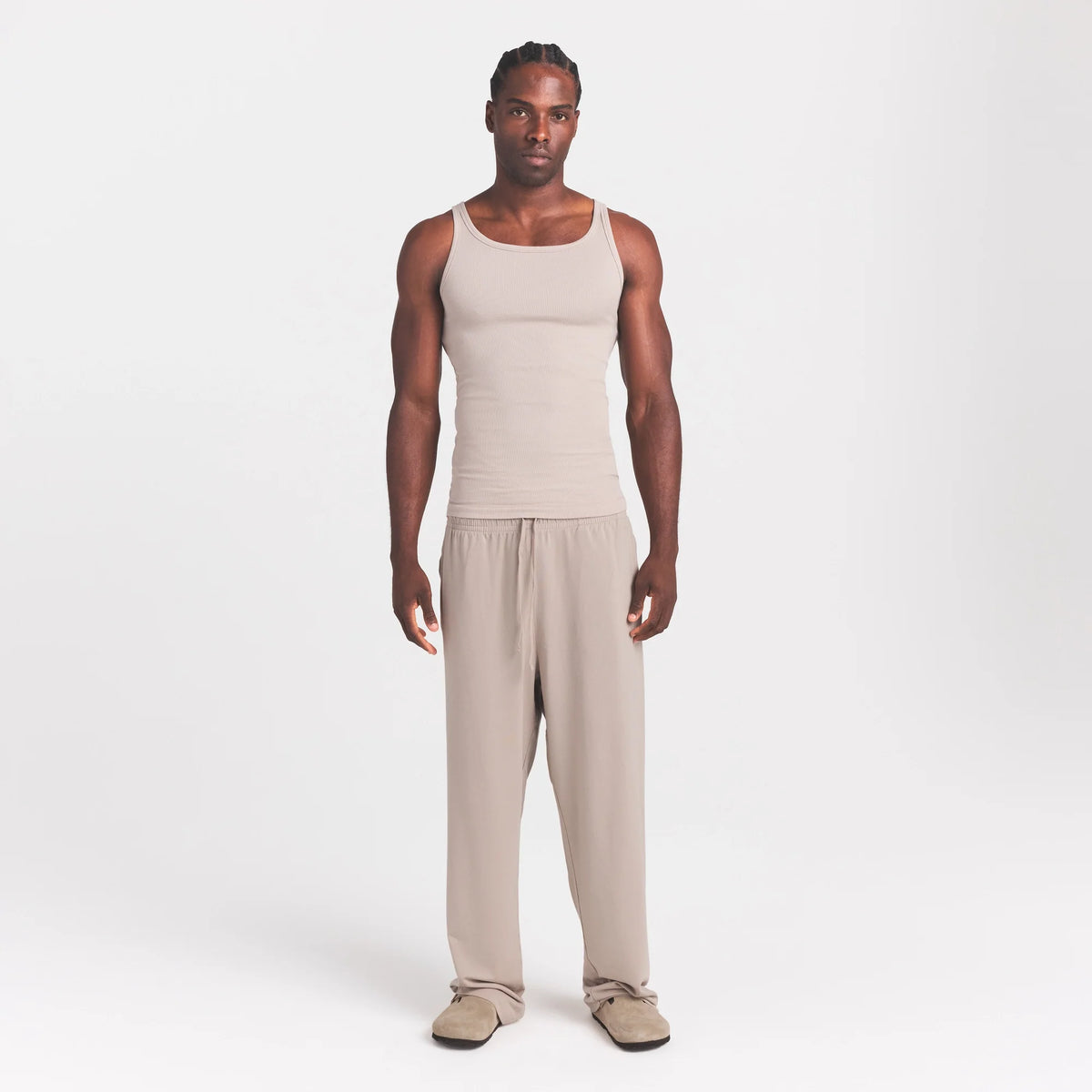 SKIMS COTTON MENS RIB TANK 3-PACK | LINEN ECRU MULTI