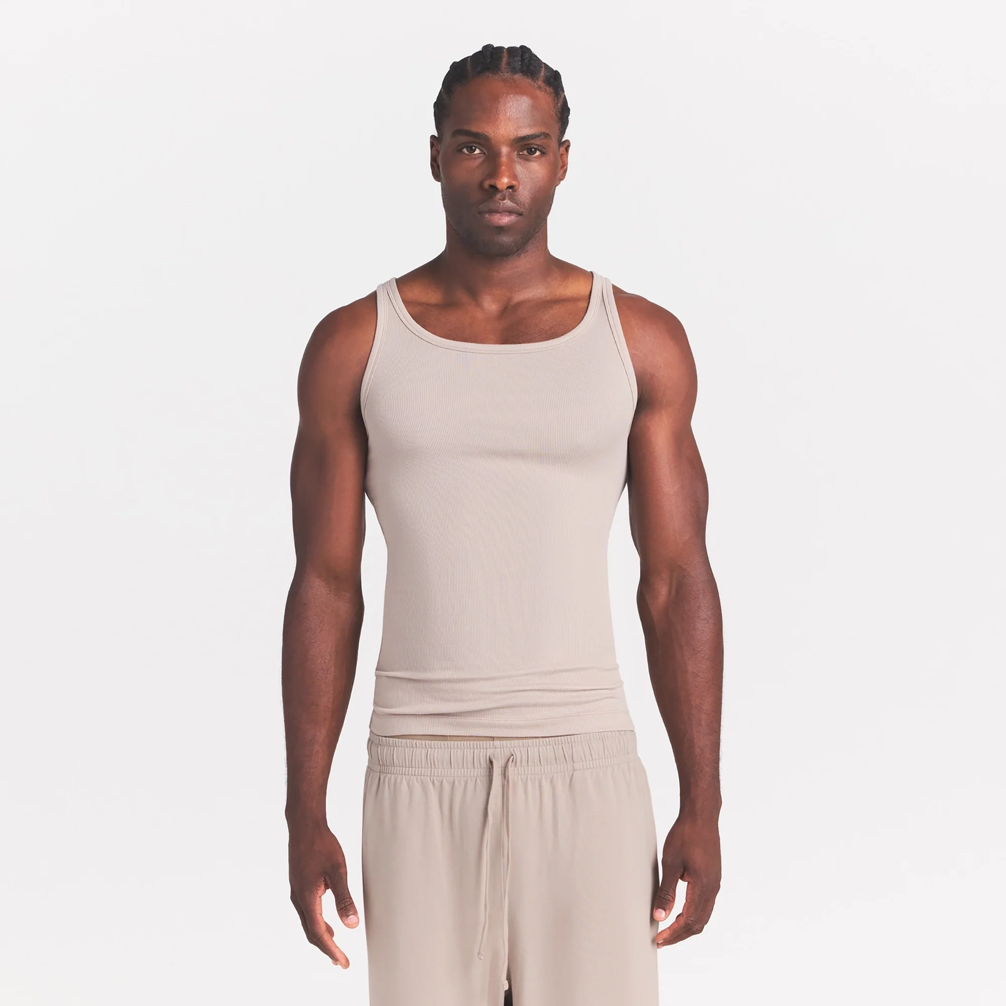 SKIMS COTTON MENS RIB TANK 3-PACK | LINEN ECRU MULTI