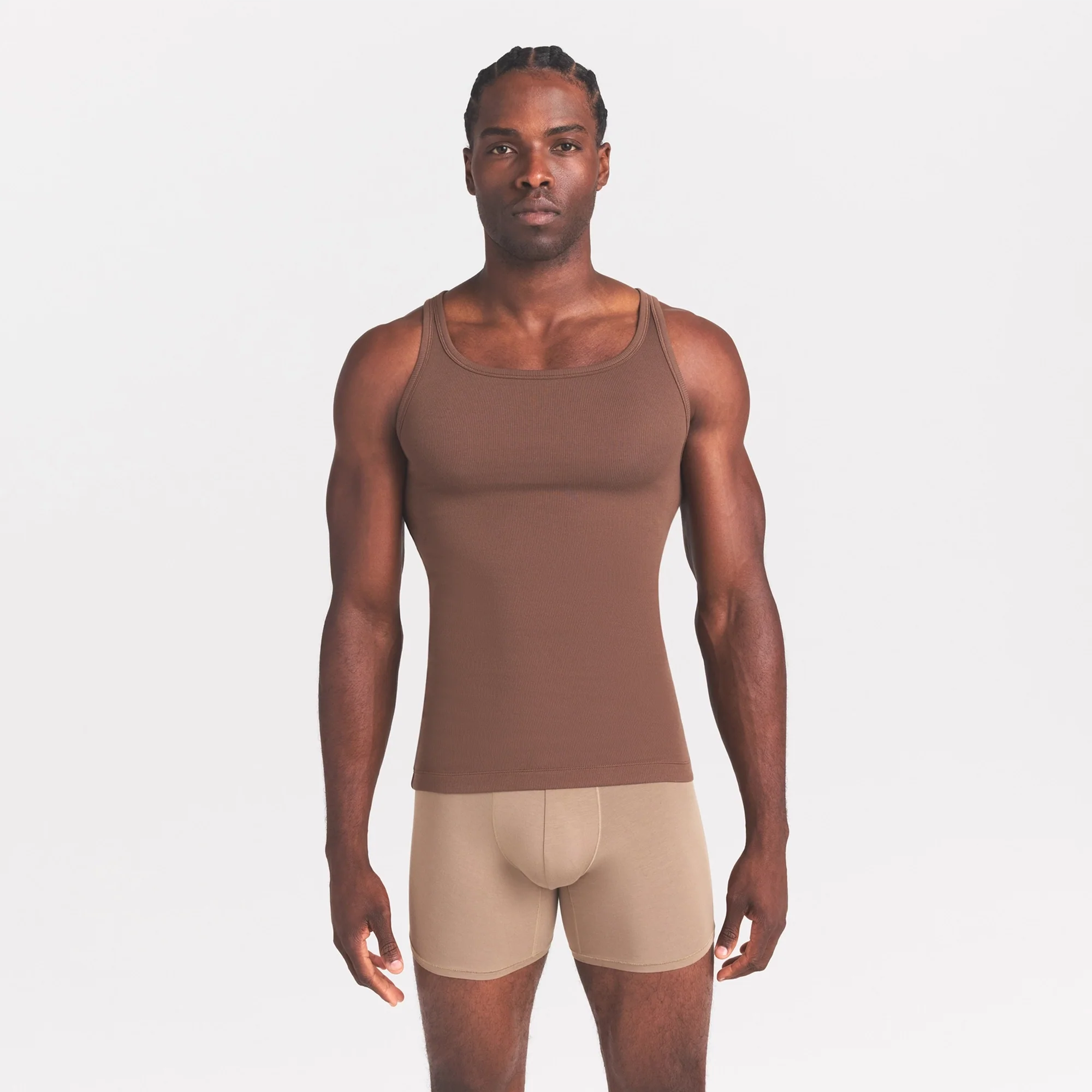 SKIMS COTTON MENS RIB TANK 3-PACK | LINEN ECRU MULTI