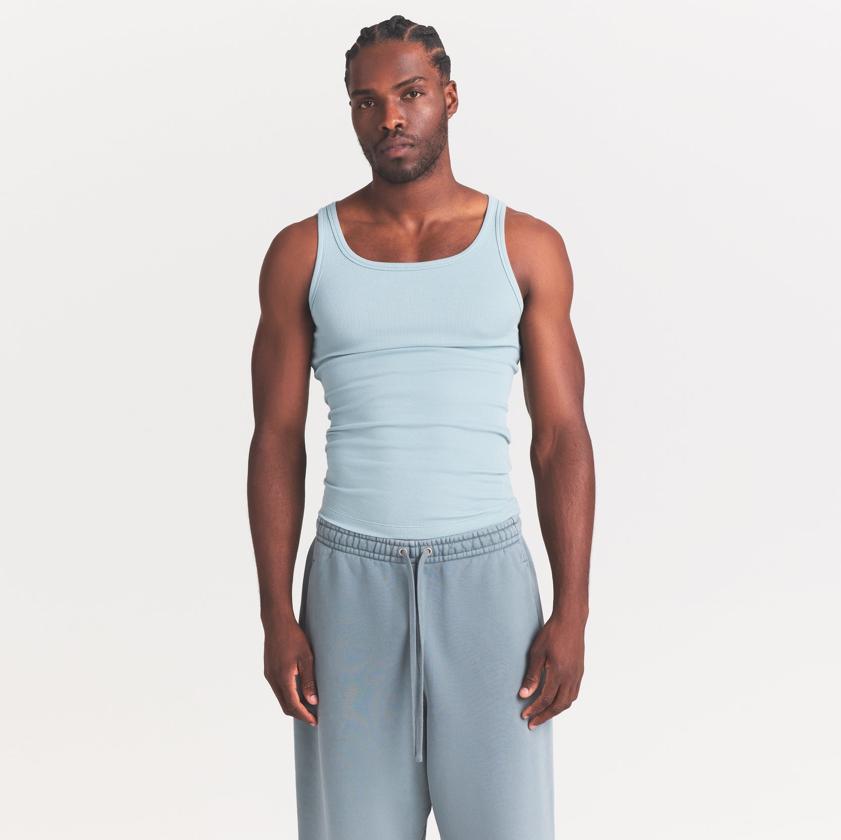 SKIMS COTTON MENS RIB TANK 3-PACK | VERDANT DARK SEPIA MULTI