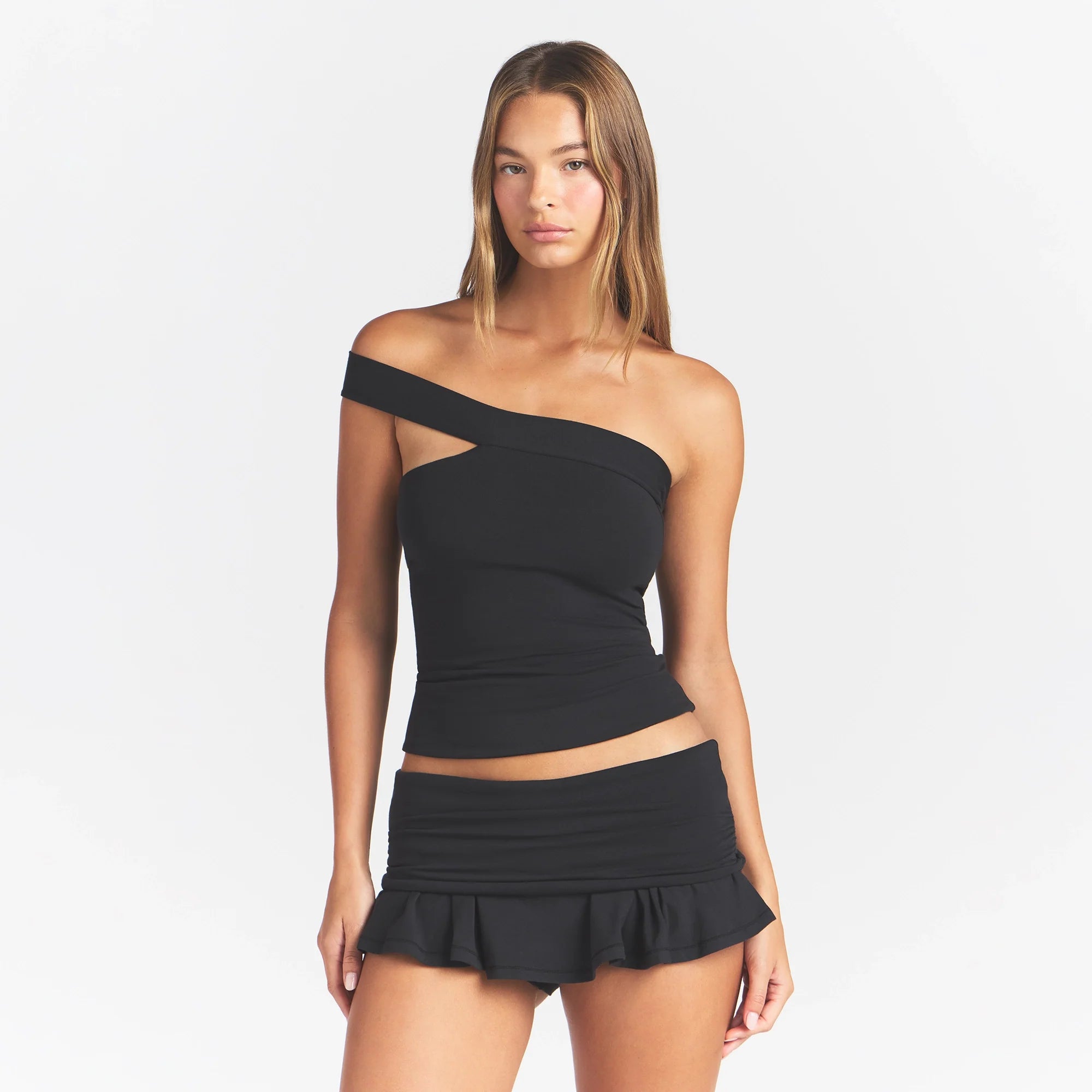COTTON JERSEY ASYMMETRICAL TOP | SOOT