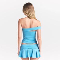 COTTON JERSEY ASYMMETRICAL TOP | WATER