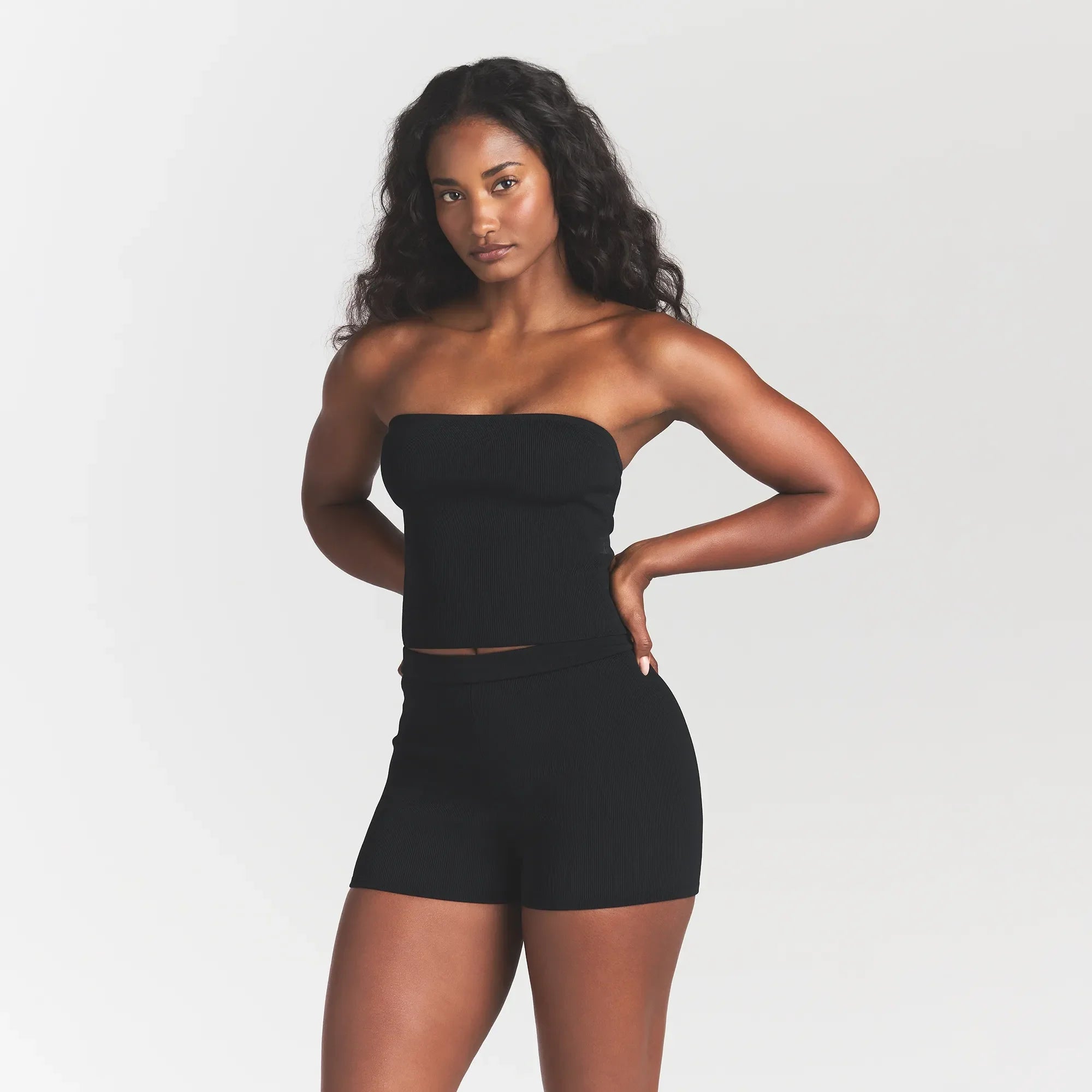 REFINED KNIT TUBE TOP | OBSIDIAN