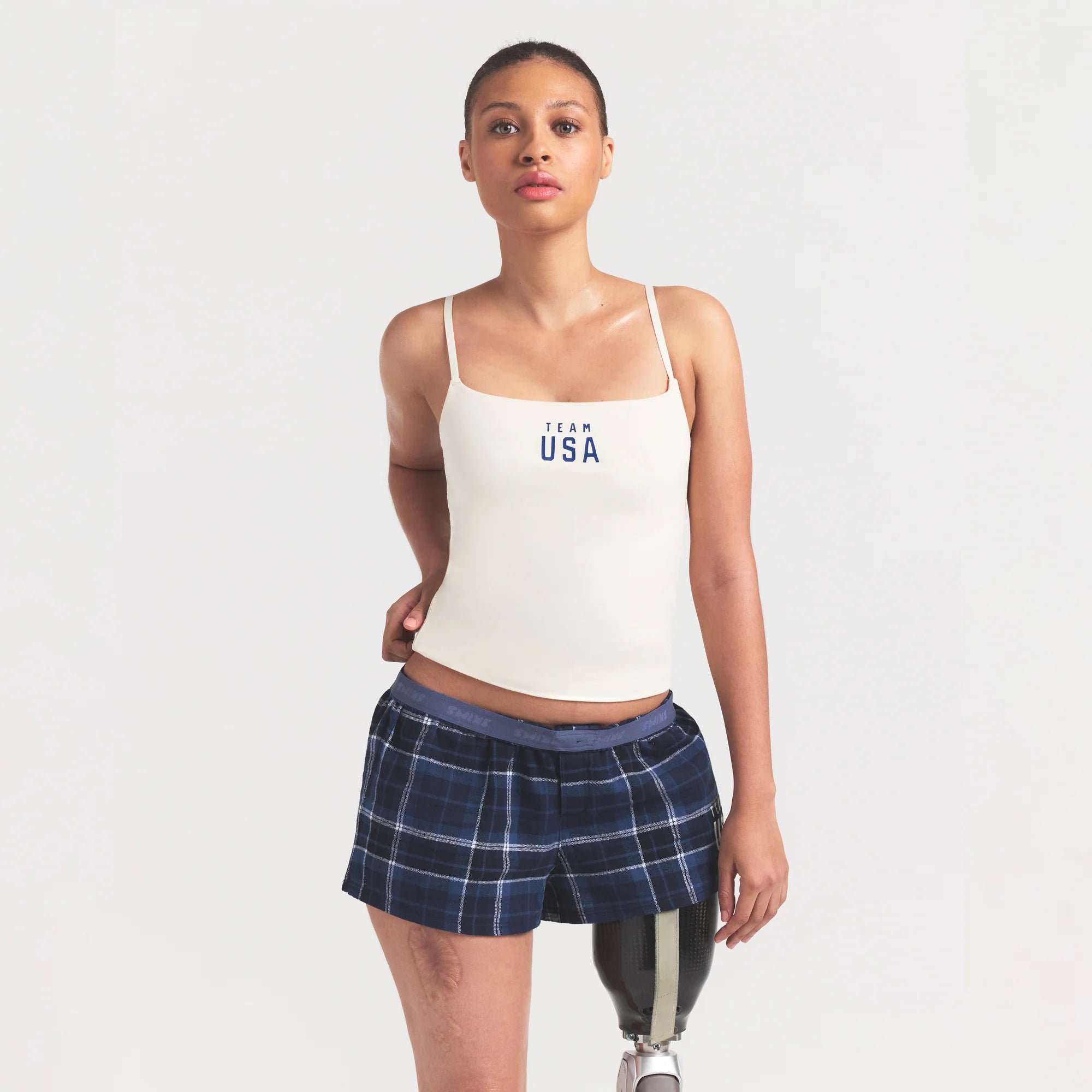 SKIMS FOR TEAM USA COTTON JERSEY PARALYMPIC CAMI | ECRU