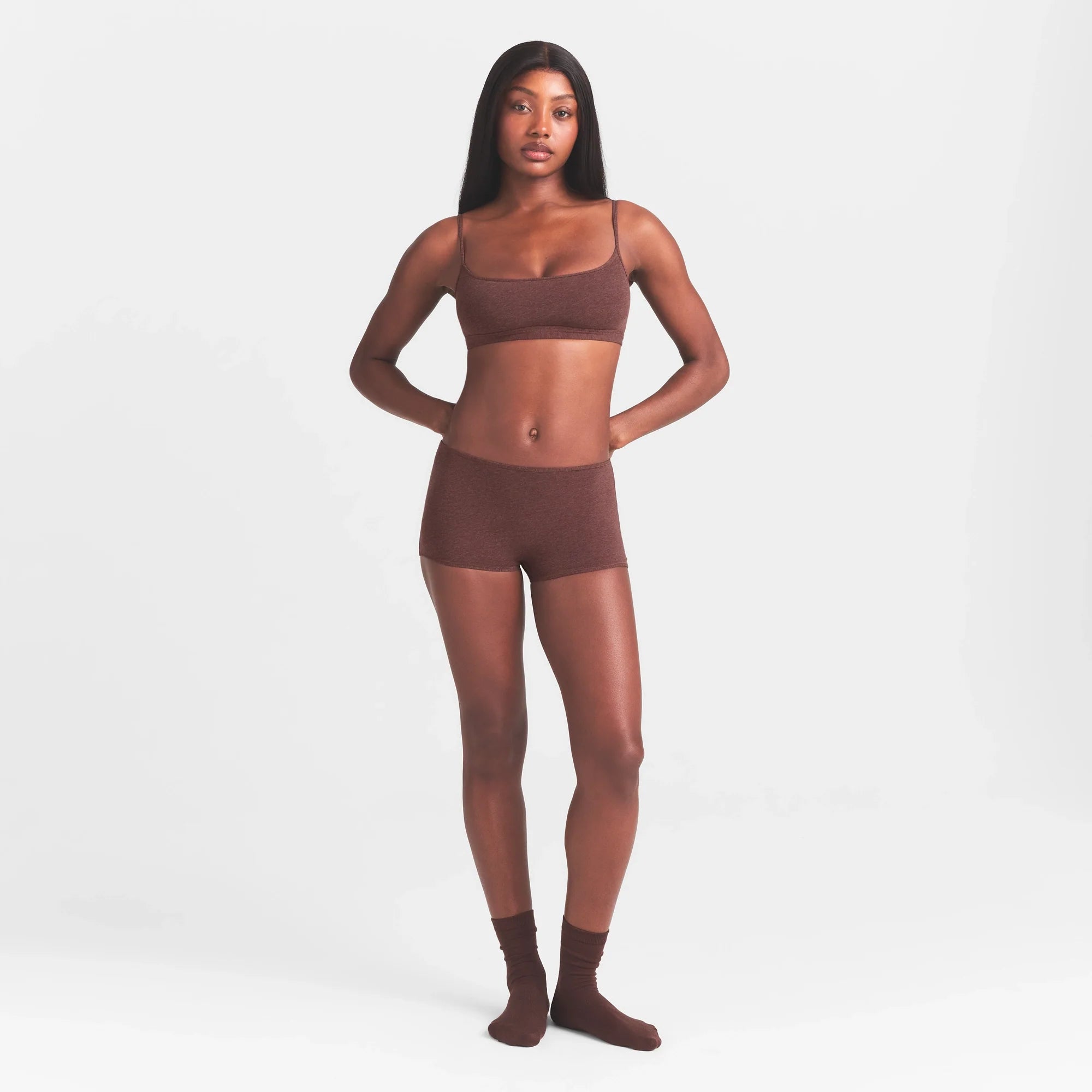 EVERYDAY COTTON BOY SHORT | COCOA HEATHER