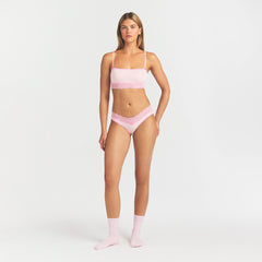 LIGHTWEIGHT COTTON WIDE LACE BRIEF | CHERRY BLOSSOM TONAL