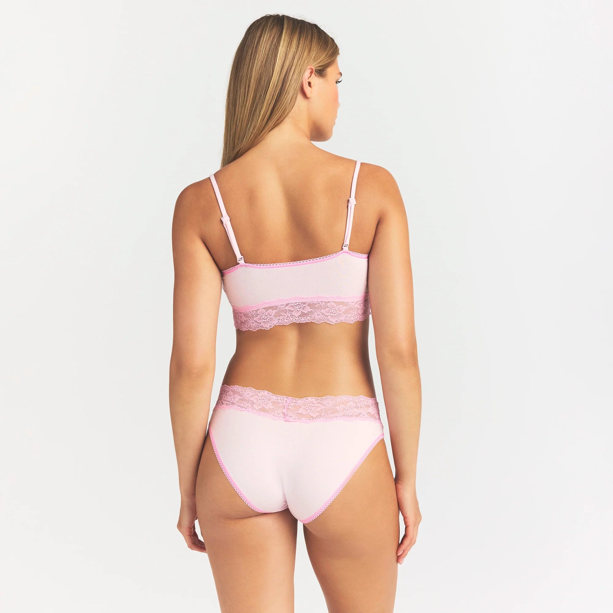 LIGHTWEIGHT COTTON WIDE LACE BRIEF | CHERRY BLOSSOM TONAL