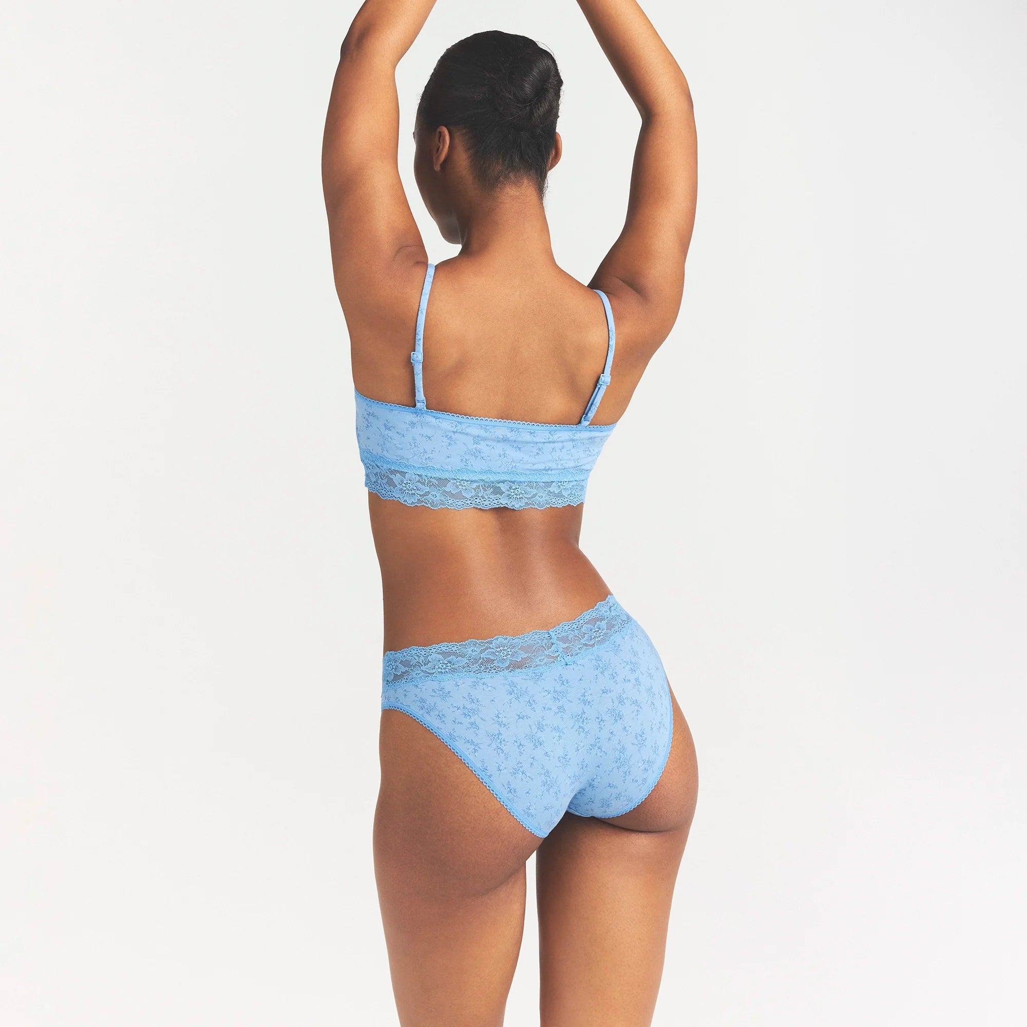 LIGHTWEIGHT COTTON WIDE LACE BRIEF | SURF DAINTY FLORAL PRINT