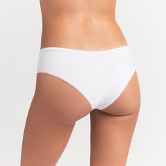 LIGHTWEIGHT COTTON LACE HIPSTER | SNOW