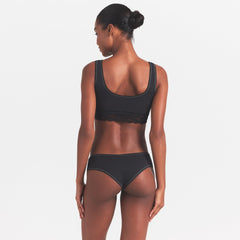 LIGHTWEIGHT COTTON LACE HIPSTER | SOOT TONAL