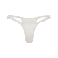 ULTRA FINE MESH RUFFLE STRING THONG | IVORY