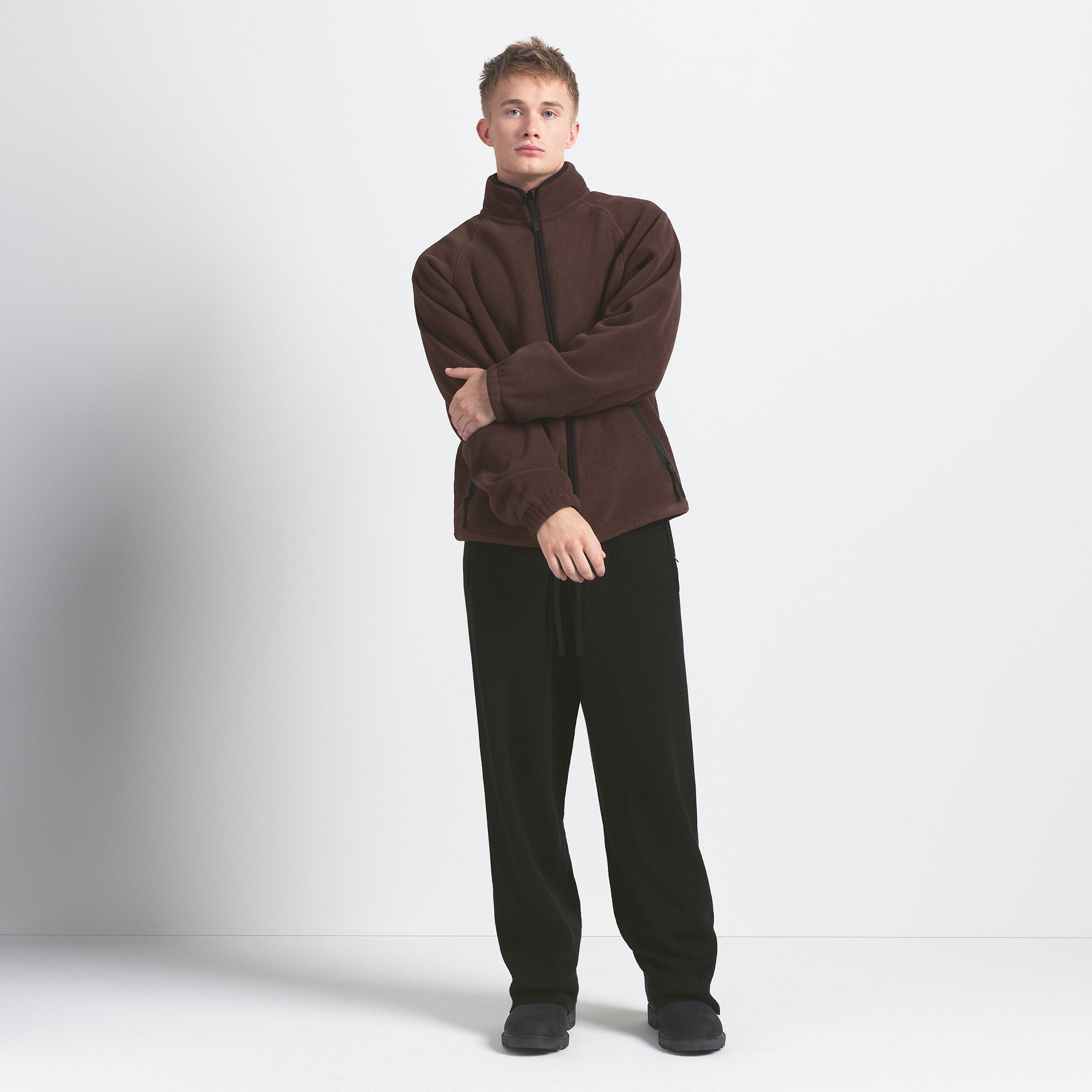 ARCTIC FLEECE MENS ZIP UP JACKET | ESPRESSO