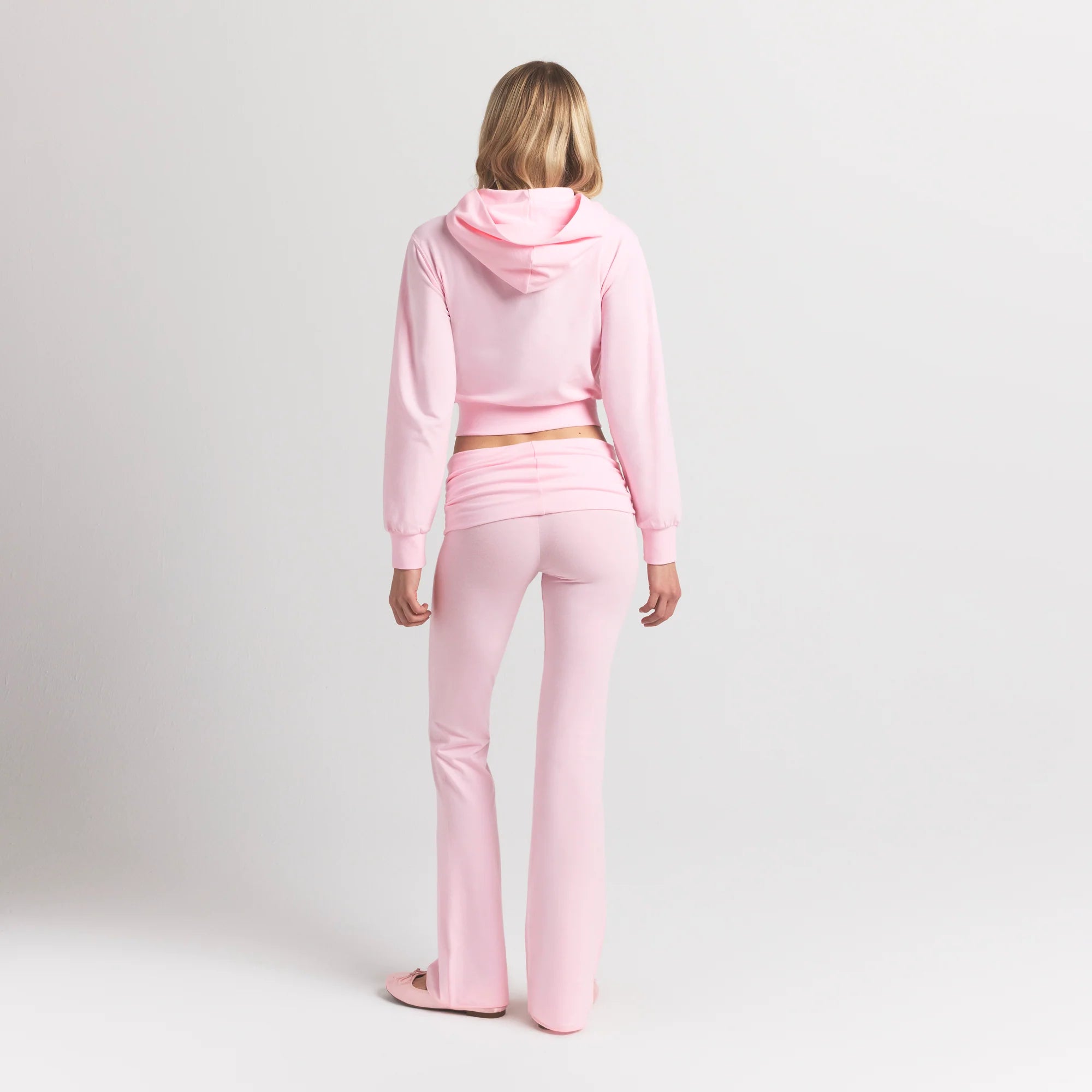COTTON JERSEY ZIP UP HOODIE | CHERRY BLOSSOM