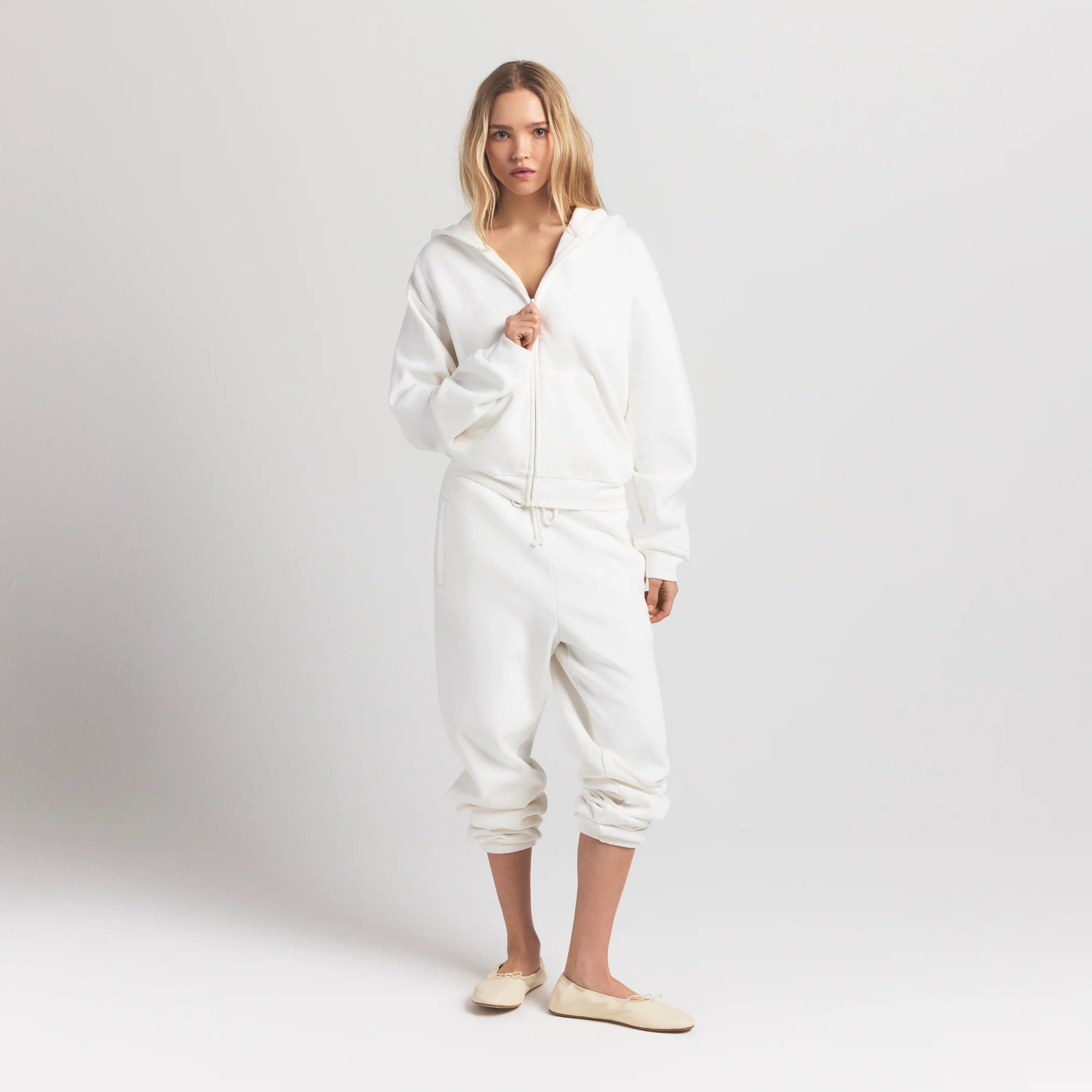 COTTON FLEECE CLASSIC ZIP UP HOODIE | MARBLE