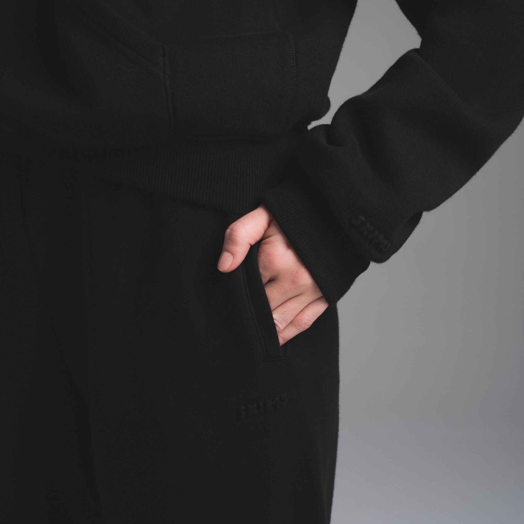 COTTON FLEECE CLASSIC ZIP UP HOODIE | ONYX