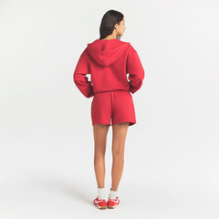 COTTON FLEECE CLASSIC ZIP UP HOODIE | WASHED RED