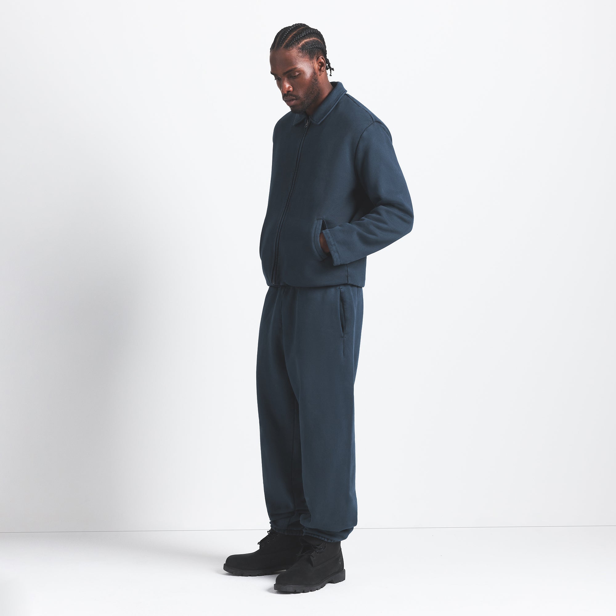 HEAVYWEIGHT FLEECE MENS SHERPA-LINED ZIP UP JACKET | NAVY