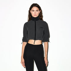 OUTDOOR FLEECE CROPPED 3/4 SLEEVE JACKET | ASH